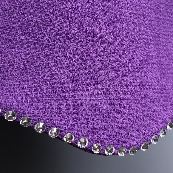 Nice! 🤩🤩 BNWT Mach & Mach Wavy Crystal Wool Mini Skirt in Light Purple - Picture 7 of 11